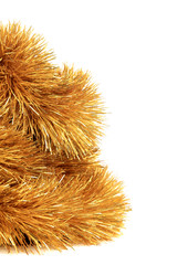 Bunch of christmas golden tinsel.