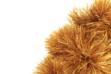 Fototapeta premium Bunch of hristmas golden tinsel.