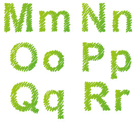 Vector hand-drawn font  shaded marker