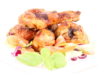 Fried chicken legs with side salad