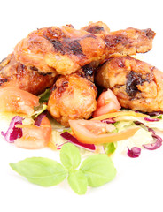 Fried chicken legs with side salad