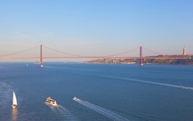  bridge on April 25 in Lisbon, Portugal