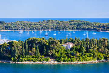 Croatia Islands and Adriatic Sea. Aerial View from Rovinj Belfry