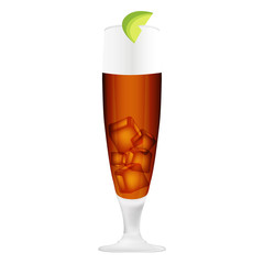 Cuba libra lemon alcohol cocktail