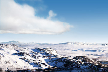 Fototapeta na wymiar Icelandic snow desert landscape