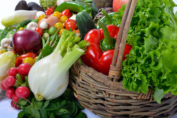 vegetables and basket