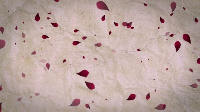 Foglie rosse su carta antica
