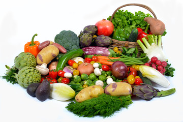 vegetables and basket