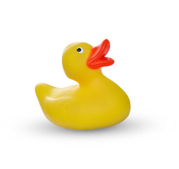 yellow rubber duck isolated on white