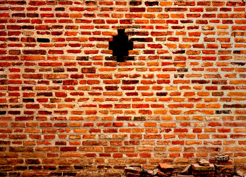 Old red brick wall © sibadanpics