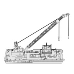 cartoon image of floating crane