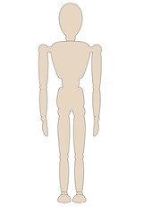 cartoon image of wooden mannequin