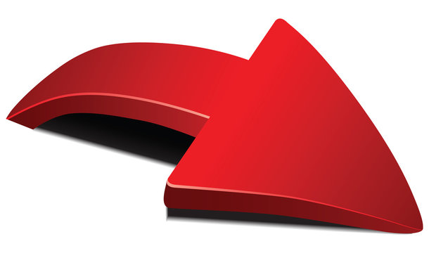 Red Curved Arrow