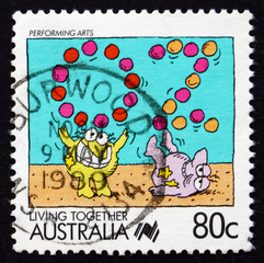 Postage stamp Australia 1988 Performing Arts, Living Together