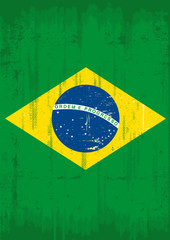 Brazilian vertical grunge flag
