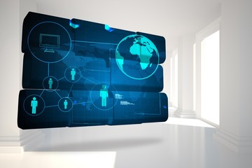 Fototapeta premium Composite image of earth interface on abstract screen