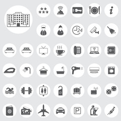 Hotel icons set