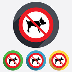 Dog sign icon. No Pets symbol.