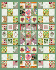 Patchwork seamless floral background