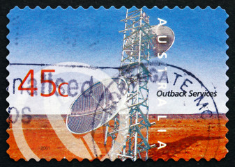 Postage stamp Australia 2001 Telecommunications, Outback Service