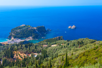 View of Paleokastritsa's bay. Corfu. Greece.