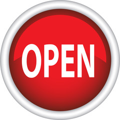 Круглый векторный знак с надписью OPEN