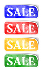 Labels with reflections and the words "sale" - illustration