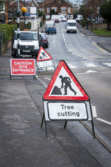 Tree cutting sign