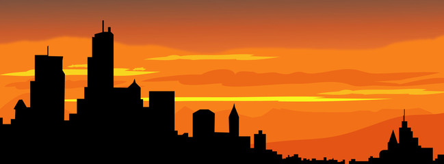 City silhouette vector Illustration