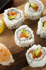 Healthy Japanese Salmon Maki Sushi