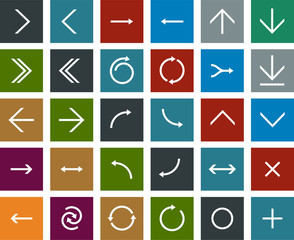 Flat arrow icons.