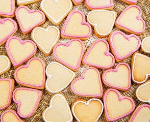 Valentine cookies. Top view