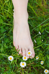 Barefoot on the grass