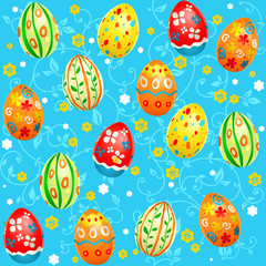 Blue Easter seamless pattern