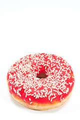 Donut with sprinkles isolated on white