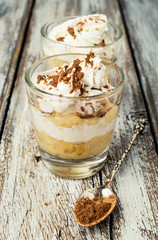 banana dessert with whipped cream