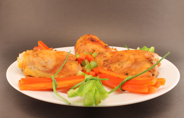 Roast chicken and red bell
