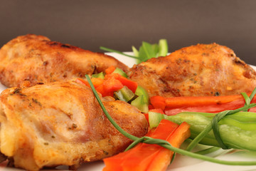 Roast chicken close up