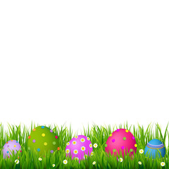 Border With Grass And Eggs Easter Card