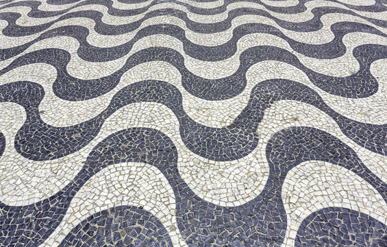Copacabana Beach mosaic in Rio de Janeiro, Brazil