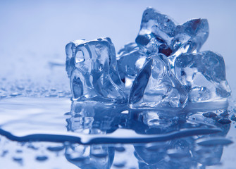Melting ice on white.
