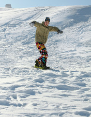 Fototapeta na wymiar extreme snowboarding.