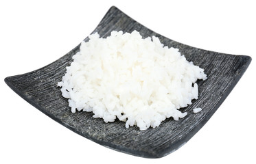 Cooked rice isolated on white