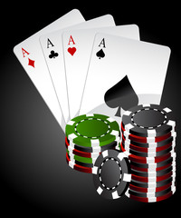 Obraz premium Four aces poker high end