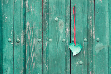 alentine heart on wooden vintage background