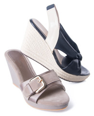 shoe. woman sandal on a background