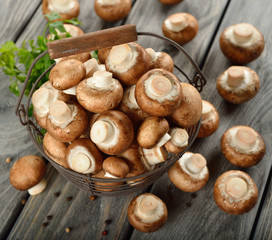 Mushrooms in a basket