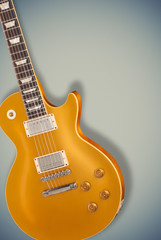 Fototapeta na wymiar Vintage Gold top guitar