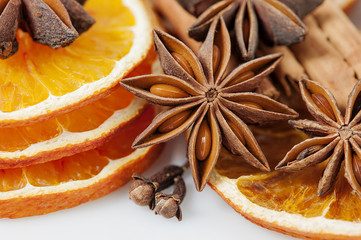 Orange slices and spices