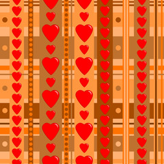 Holiday seamless pattern with hearts
